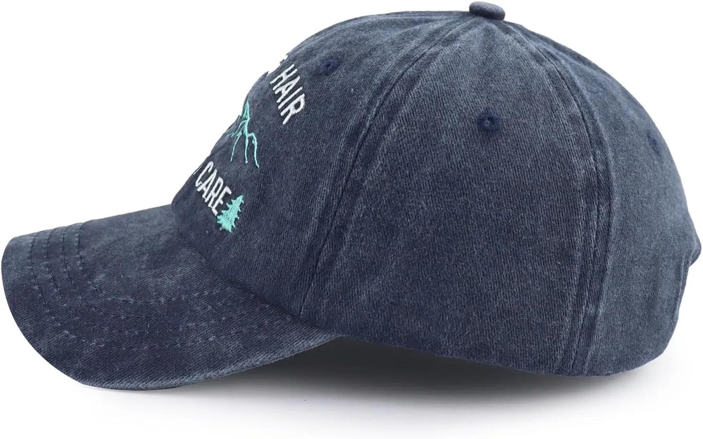 Hiking Hair Don't Care Hat for Men Women, Funny Adjustable Mountain Trees Baseball Cap for Camping Lovers Hiker