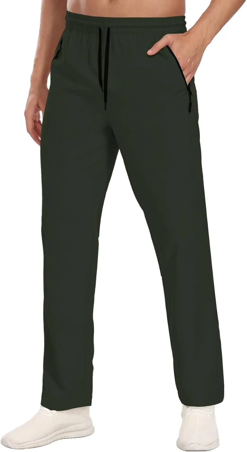 Hiking Pants for Men UPF 50  Cargo Quick Dry Water Resistant Elastic Waist Zip Pockets Travel Work Lightweight Running