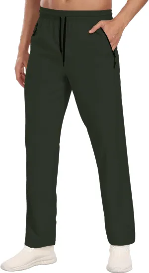 Hiking Pants for Men UPF 50  Cargo Quick Dry Water Resistant Elastic Waist Zip Pockets Travel Work Lightweight Running