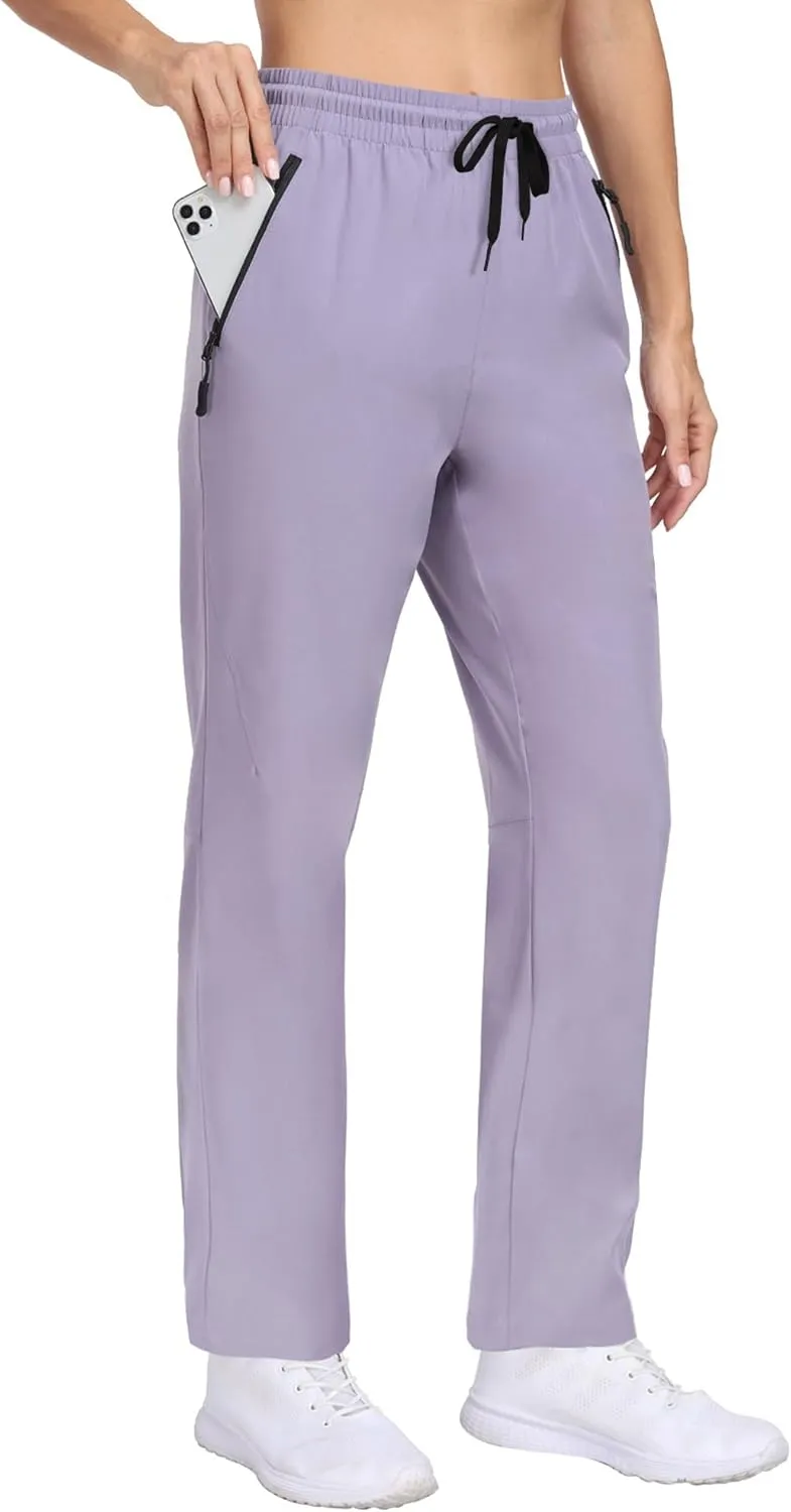Hiking Pants Women Lightweight Joggers with Pockets Water Resistant Quick Dry Stretch Active for Travel Outdoor HH23019W