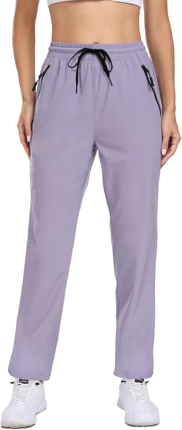 Hiking Pants Women Lightweight Joggers with Pockets Water Resistant Quick Dry Stretch Active for Travel Outdoor HH23019W