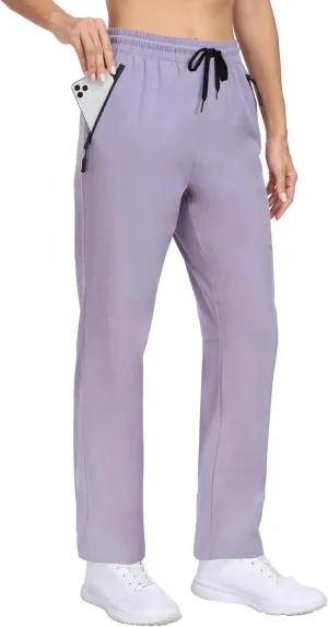 Hiking Pants Women Lightweight Joggers with Pockets Water Resistant Quick Dry Stretch Active for Travel Outdoor HH23019W