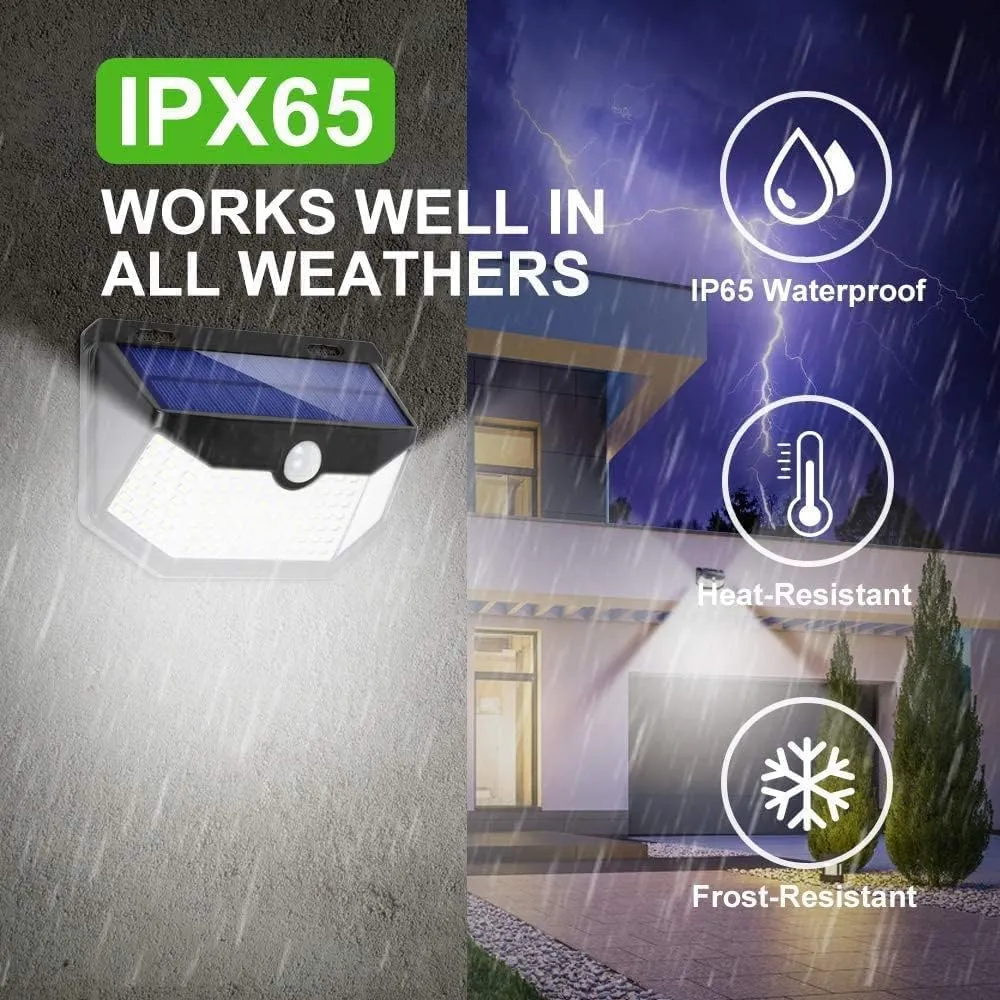 HMCITY Solar Outdoor Lights, IP65 Waterproof Solar Wall Lights, Upgraded PIR Motion Sensor Spot Lights for Outdoor(8 Pack)