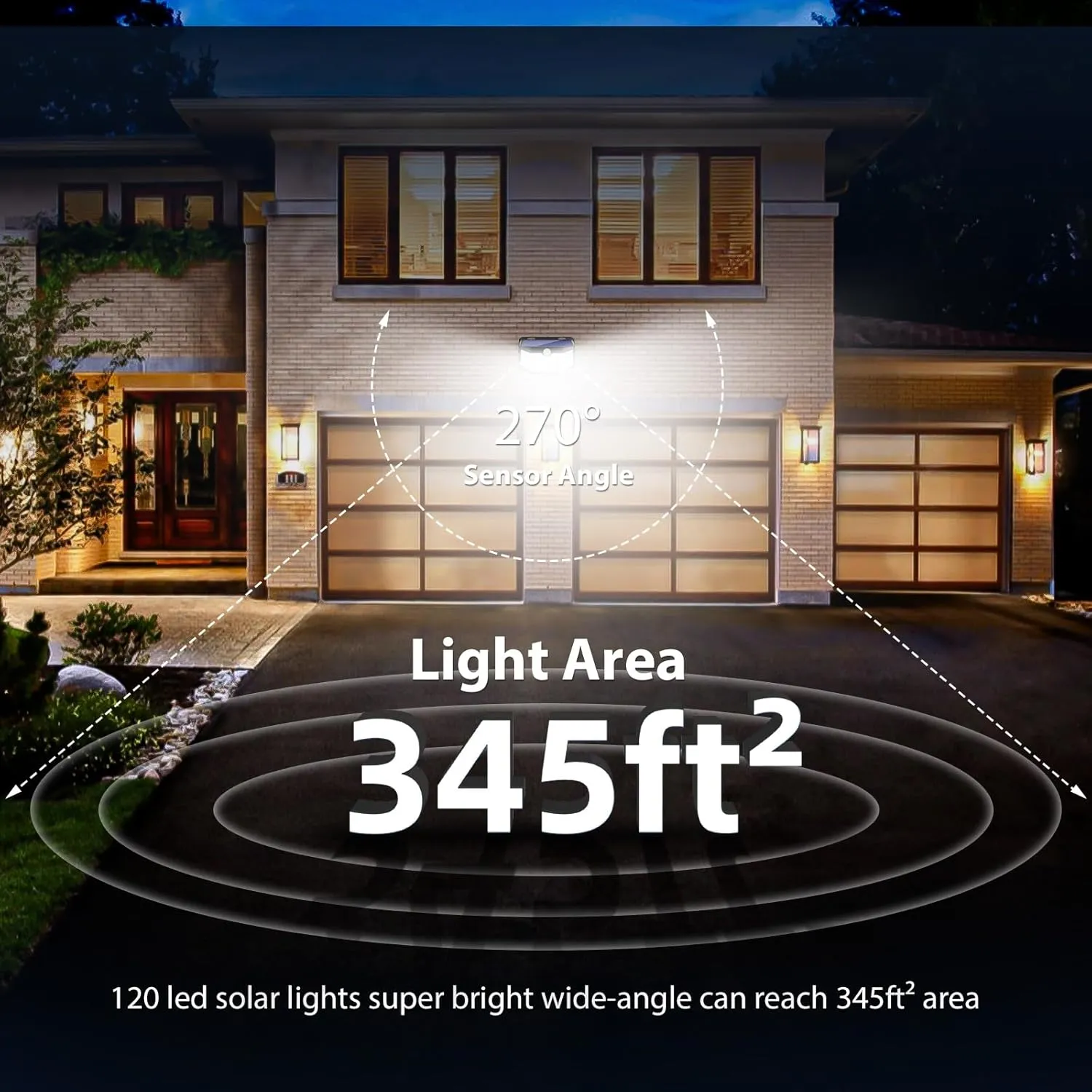 HMCITY Solar Outdoor Lights, IP65 Waterproof Solar Wall Lights, Upgraded PIR Motion Sensor Spot Lights for Outdoor(8 Pack)