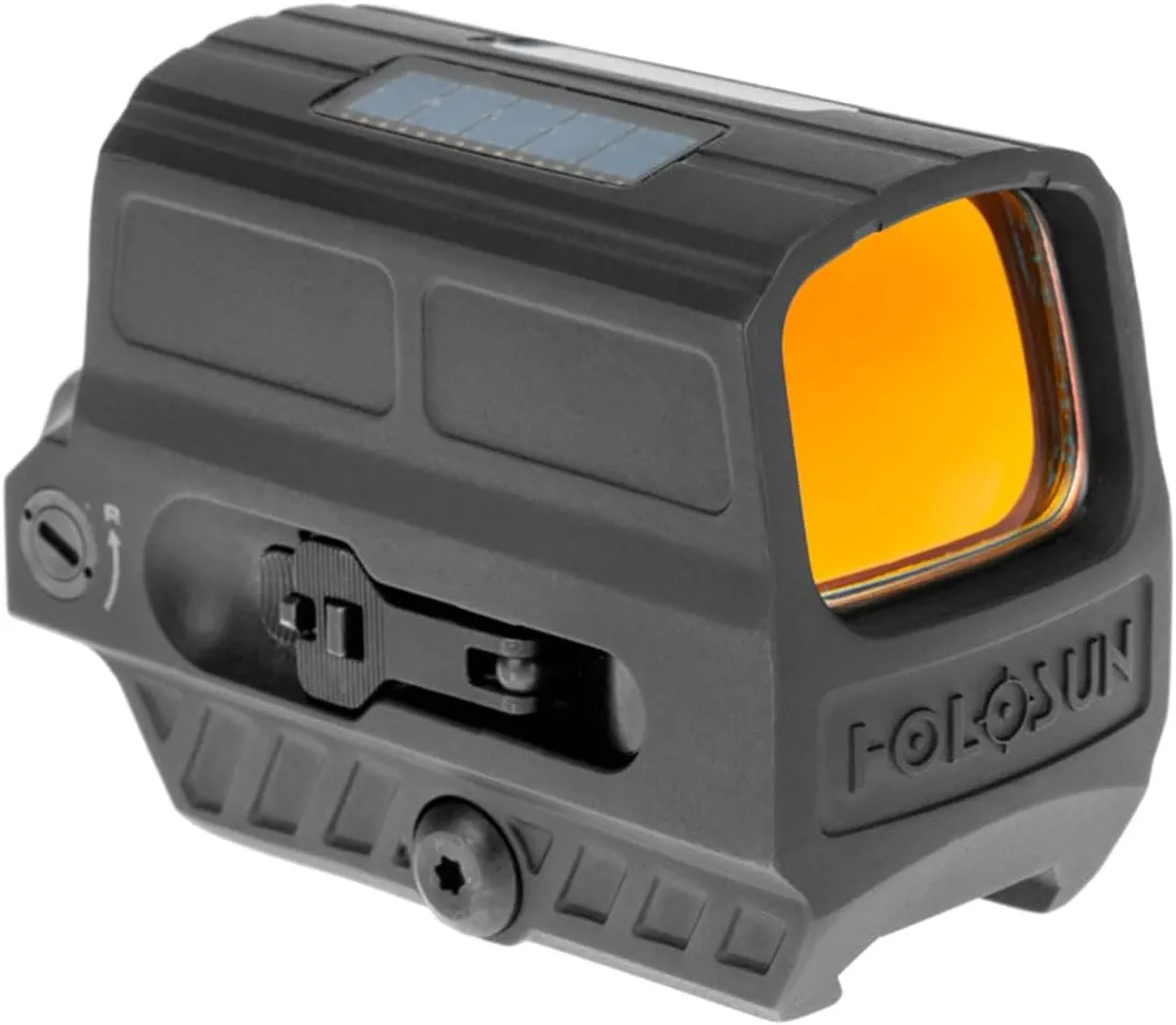 HOLOSUN HE512T Multi-Reticle 2 MOA Dot & 65 MOA Circle Open Reflex Optic Sight for Long Guns - Shake-Awake Solar FailSafe Super LED Waterproof Titanium Rifle Sight with Multilayer Reflective Glass