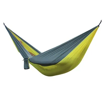 HULIANFU Single Double Hammock Adult Outdoor Backpacking Travel Survival Hunting Sleeping Bed Portable With 2 Straps 2 Carabiner