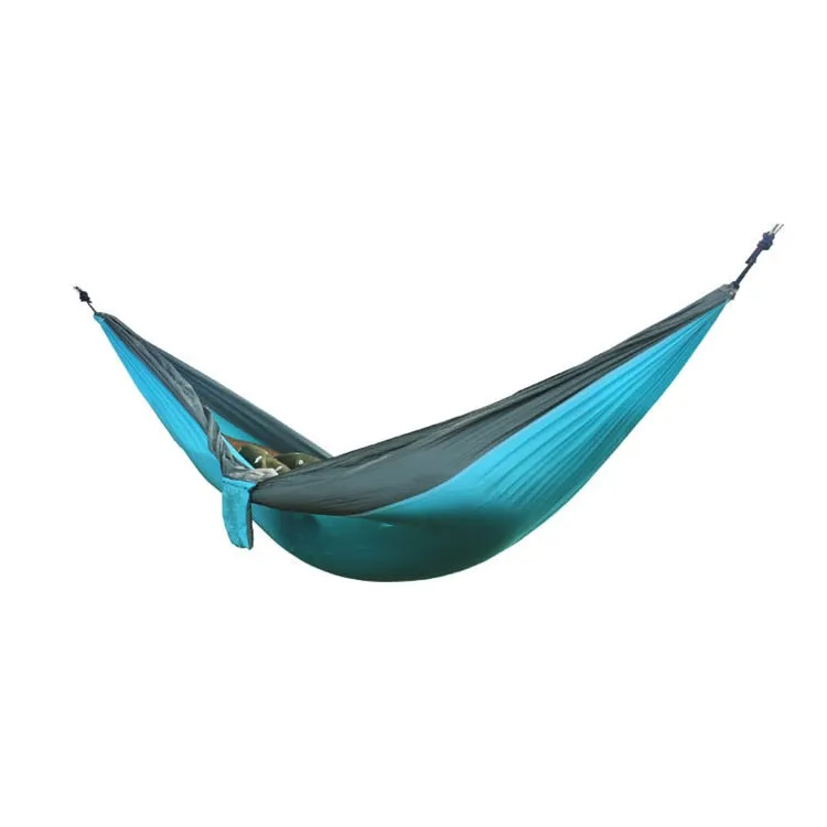 HULIANFU Single Double Hammock Adult Outdoor Backpacking Travel Survival Hunting Sleeping Bed Portable With 2 Straps 2 Carabiner