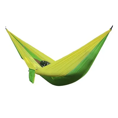 HULIANFU Single Double Hammock Adult Outdoor Backpacking Travel Survival Hunting Sleeping Bed Portable With 2 Straps 2 Carabiner