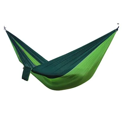HULIANFU Single Double Hammock Adult Outdoor Backpacking Travel Survival Hunting Sleeping Bed Portable With 2 Straps 2 Carabiner