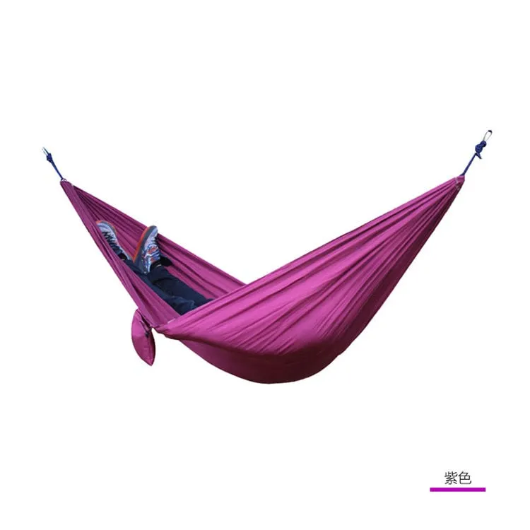 HULIANFU Single Double Hammock Adult Outdoor Backpacking Travel Survival Hunting Sleeping Bed Portable With 2 Straps 2 Carabiner