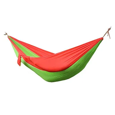 HULIANFU Single Double Hammock Adult Outdoor Backpacking Travel Survival Hunting Sleeping Bed Portable With 2 Straps 2 Carabiner