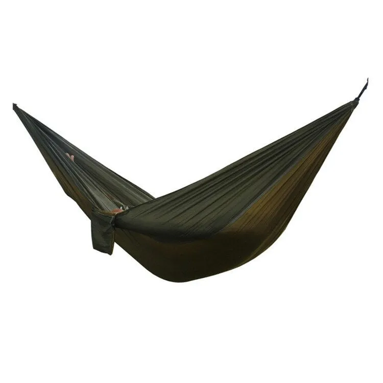HULIANFU Single Double Hammock Adult Outdoor Backpacking Travel Survival Hunting Sleeping Bed Portable With 2 Straps 2 Carabiner