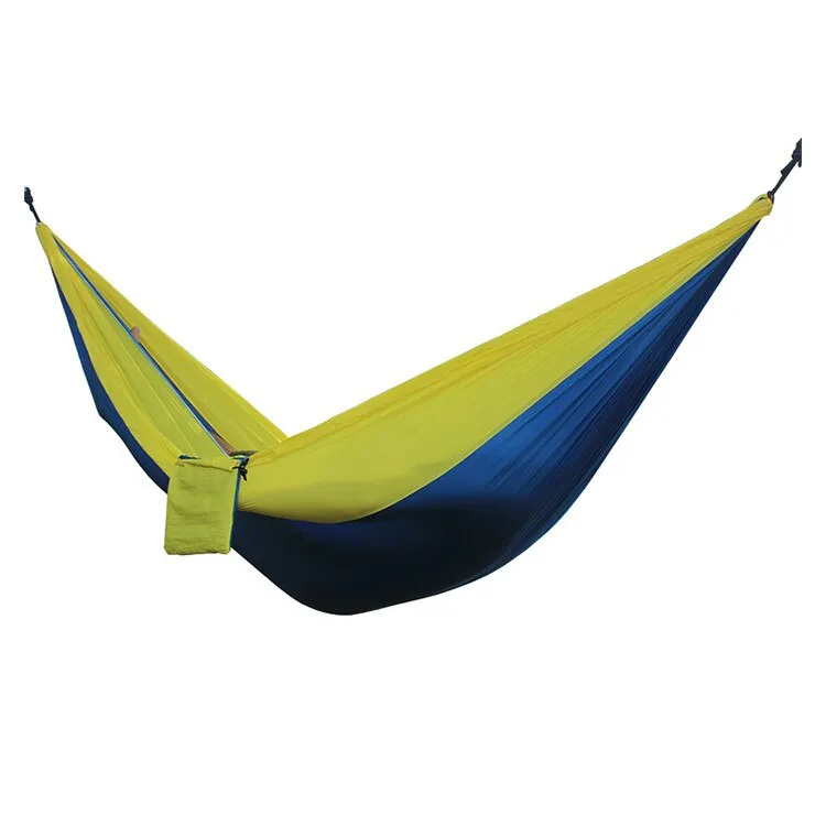 HULIANFU Single Double Hammock Adult Outdoor Backpacking Travel Survival Hunting Sleeping Bed Portable With 2 Straps 2 Carabiner