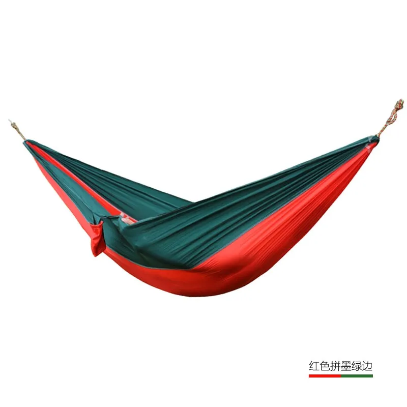 HULIANFU Single Double Hammock Adult Outdoor Backpacking Travel Survival Hunting Sleeping Bed Portable With 2 Straps 2 Carabiner