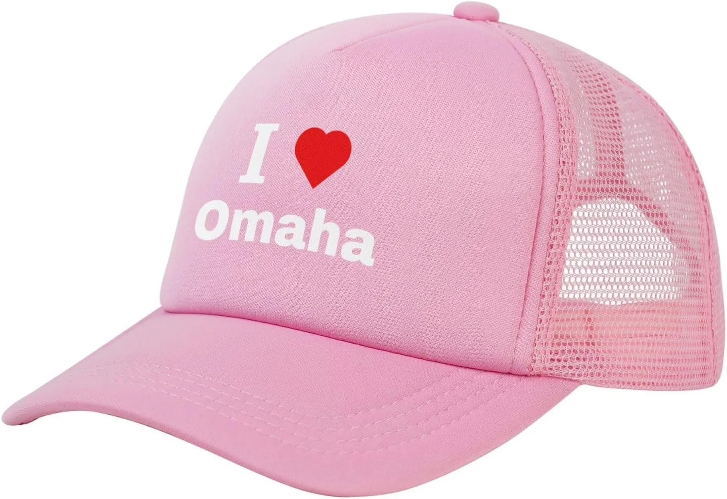 I Love Omaha Baseball Cap for Men Women Snapback Adjustable Mesh Back Hat