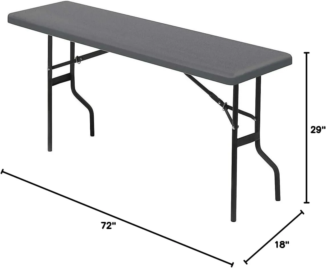 Iceberg 65353 IndestrucTable Too Folding Table, 18"x60", Platinum