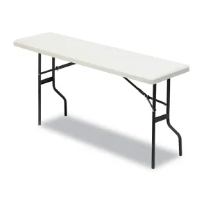 Iceberg IndestrucTable Classic Folding Table, Rectangular, 60" x 18" x 29", Platinum