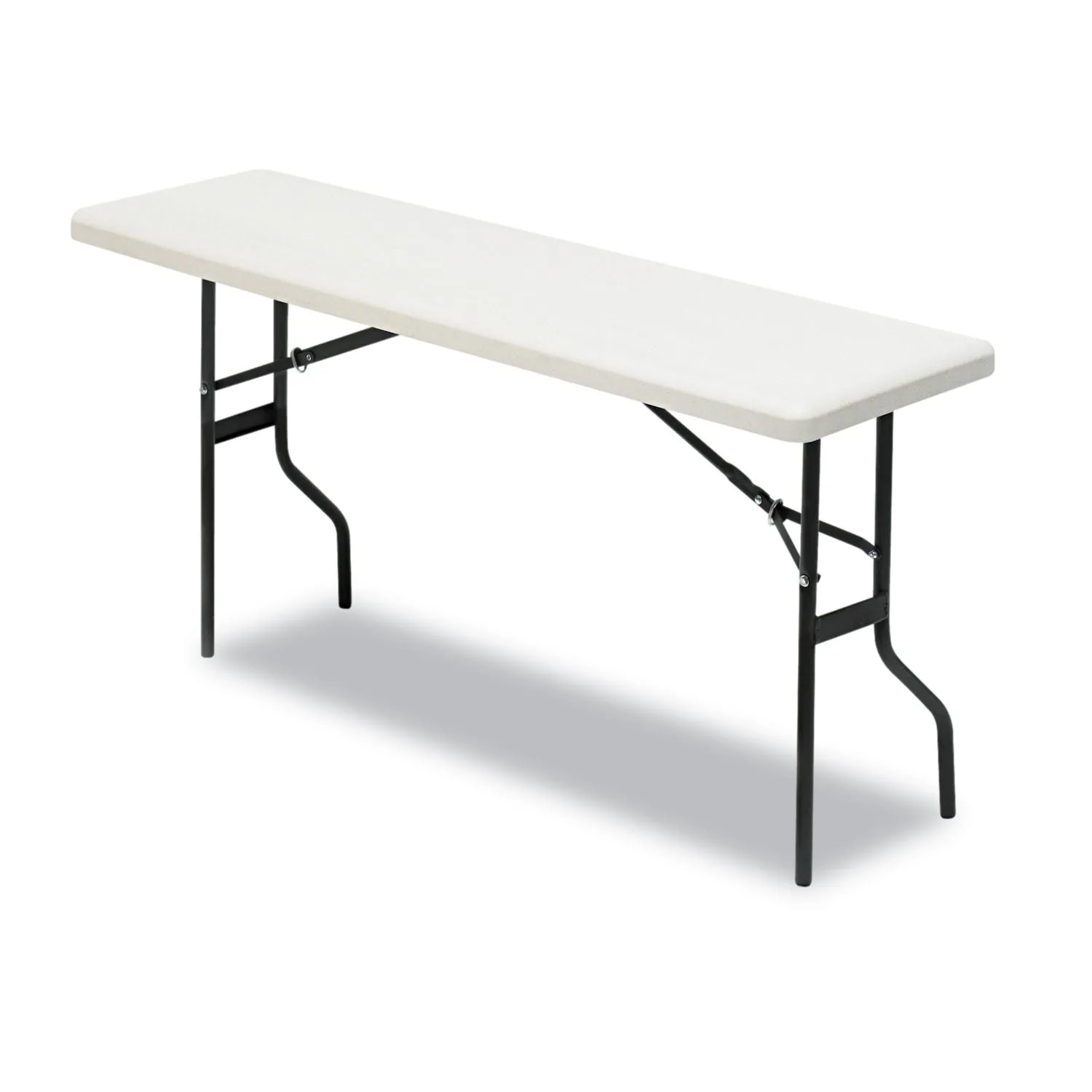 Iceberg IndestrucTable Classic Folding Table, Rectangular, 60" x 18" x 29", Platinum