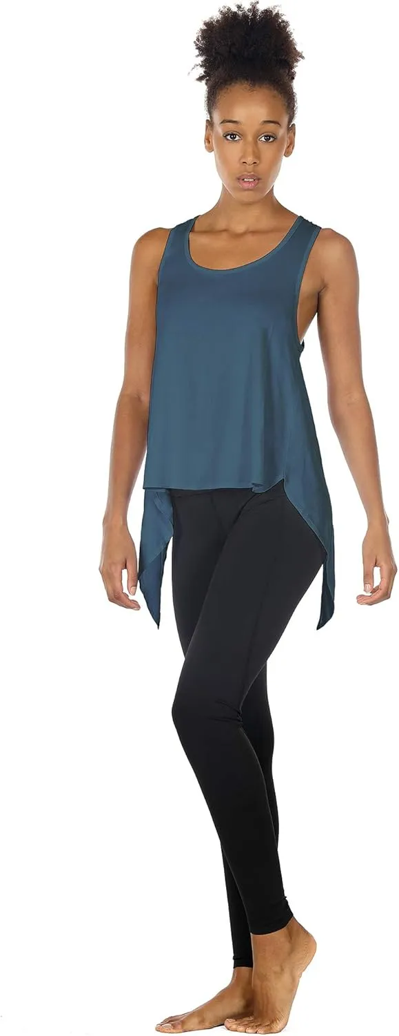 icyzone Tie Back Yoga Tops for Women, Lightweight Workout Athletic Tanks, Breathable Gym Shirts
