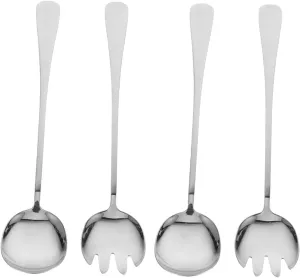 IMIKEYA 2 Sets Kitchen Forks and Spoons Set Stainless Steel Soup Spoons Metal Utensils