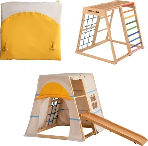 Indoor Jungle Gym with Tent, Beechwood Toodler Climber Playset, Creating a Cozy Baby Reading Corner
