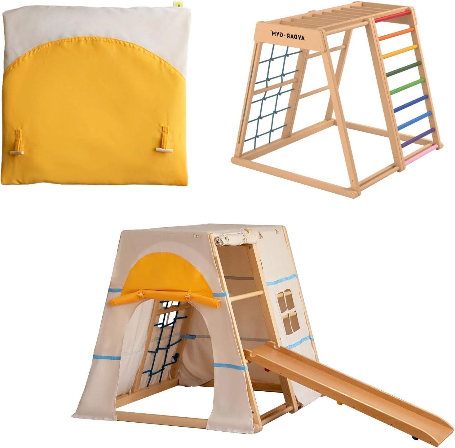 Indoor Jungle Gym with Tent, Beechwood Toodler Climber Playset, Creating a Cozy Baby Reading Corner