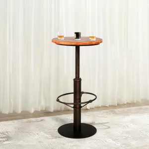 Industrial High Pub Table 42inch Vintage Bar Dinner Table for Home Kitchen Farmhouse Round Coffee Table Rustic Cocktail Table for Parties (Copper)