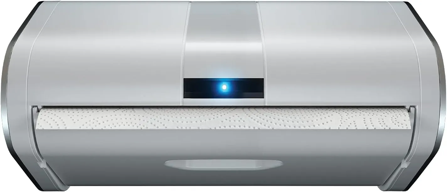 Innovia Automatic Paper Towel Dispenser. Touchless Technology. Works with Most Paper Towel Brands and Sizes. Dispenses The Number of Sheets You Need. White, Under Cabinet Mounted.