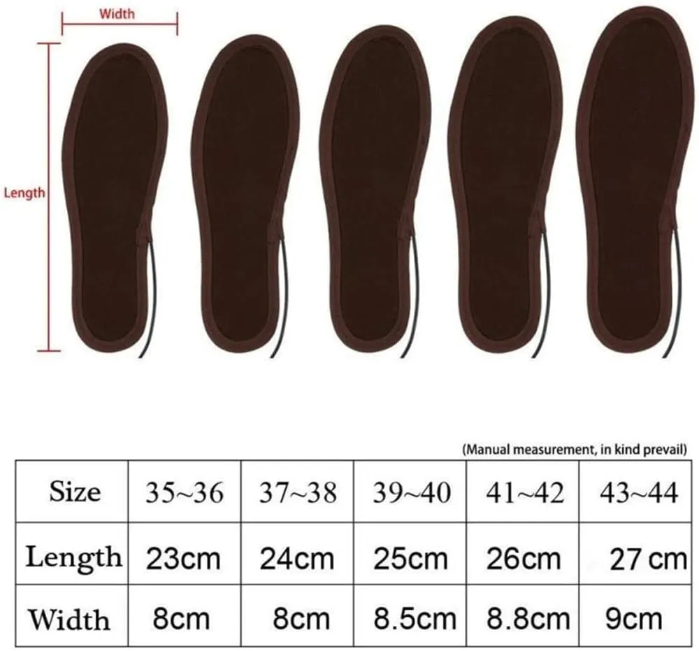 Insoles Electric Heated Shoe Insoles Warm Socks Feet Heater Foot Winter Warmer Camping Hiking Accessories(39-40 Yard)