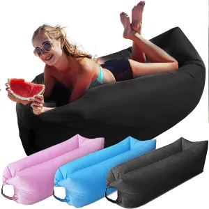 Instant Inflatable Lounger Portable Air Sofa Hammock Couch in a Pouch Lounge Chair Anti Air Leak Waterproof Relaxing Lounge Chair Perfect for Beach Parties, Outdoor Camping and Traveling