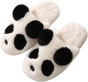 JadeRich Adults/Kids Cute Panda Thick Fleece Indoor Slippers Non-Slip Lightweight Home Shoes