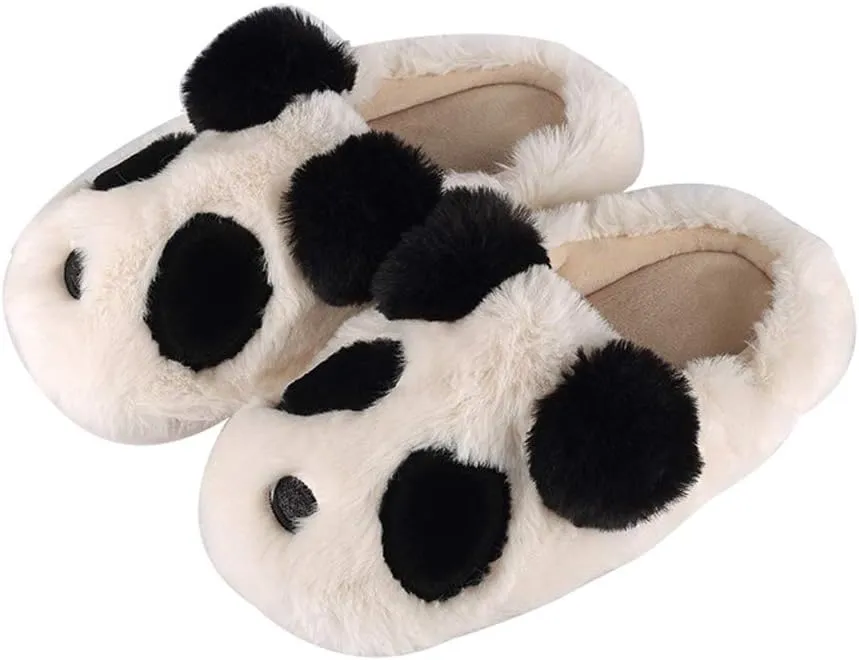 JadeRich Adults/Kids Cute Panda Thick Fleece Indoor Slippers Non-Slip Lightweight Home Shoes