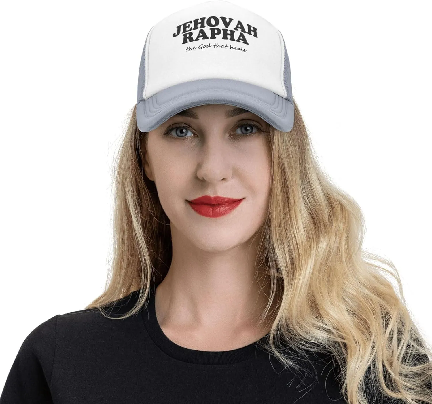 Jehovah Rapha The God Who Heals Trendy Mesh Baseball Cap Adjustable Dad Hat Trucker Hat for Women Men,Black