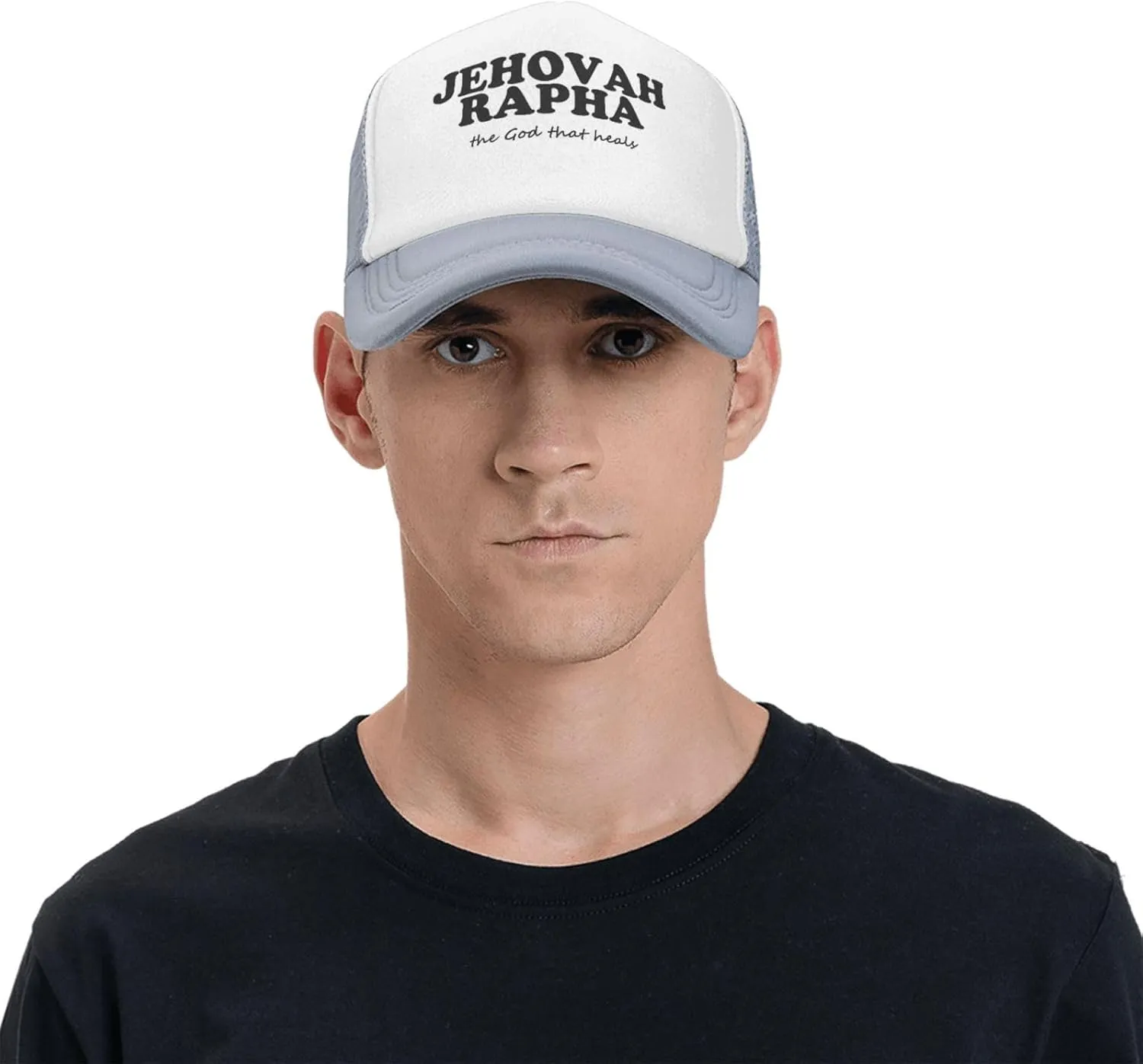 Jehovah Rapha The God Who Heals Trendy Mesh Baseball Cap Adjustable Dad Hat Trucker Hat for Women Men,Black