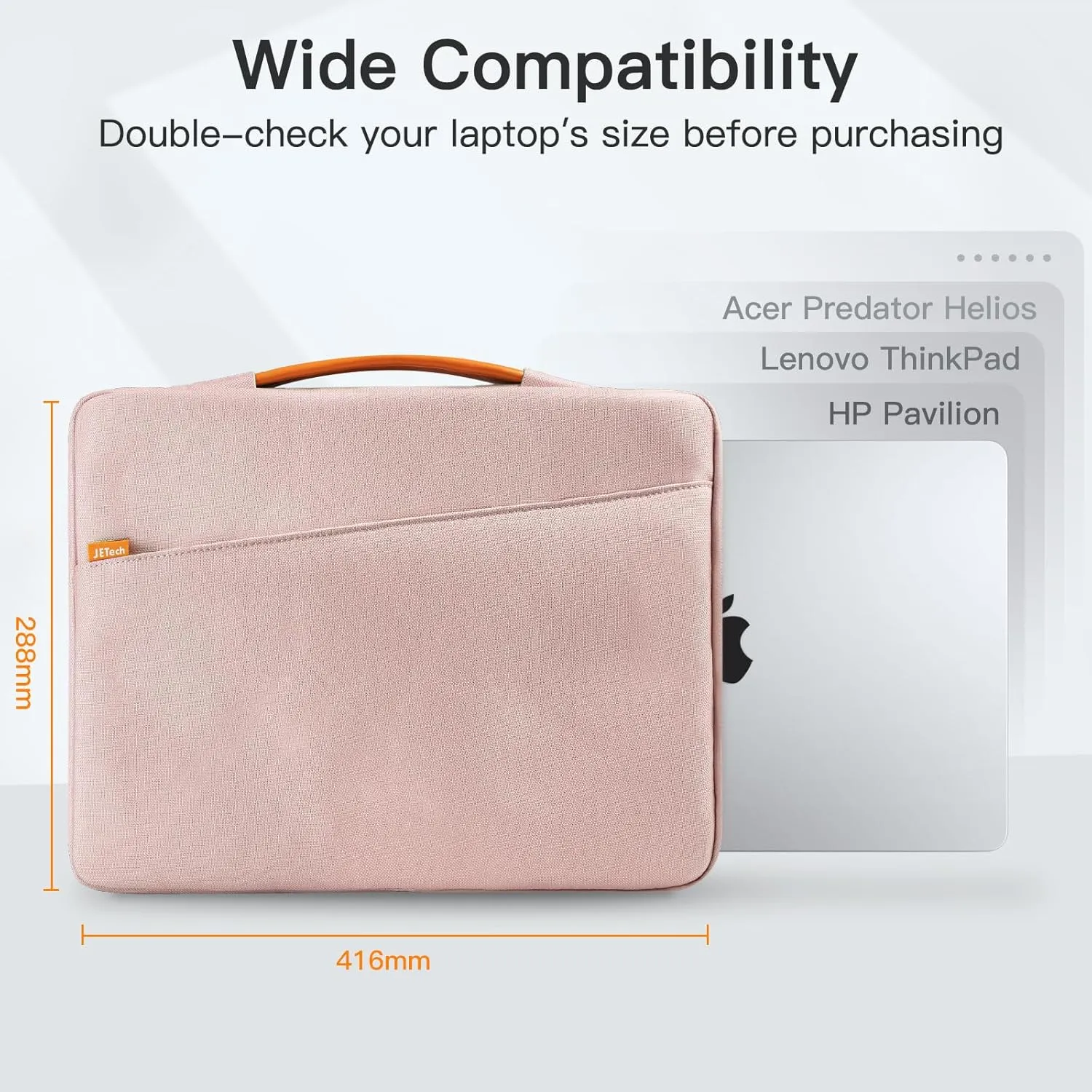 JETech Laptop Sleeve for 13-14Inch MacBook Air/Pro (M4/M3/M2/M1, 2021-2025), Waterproof Bag with Portable Handle and Pocket