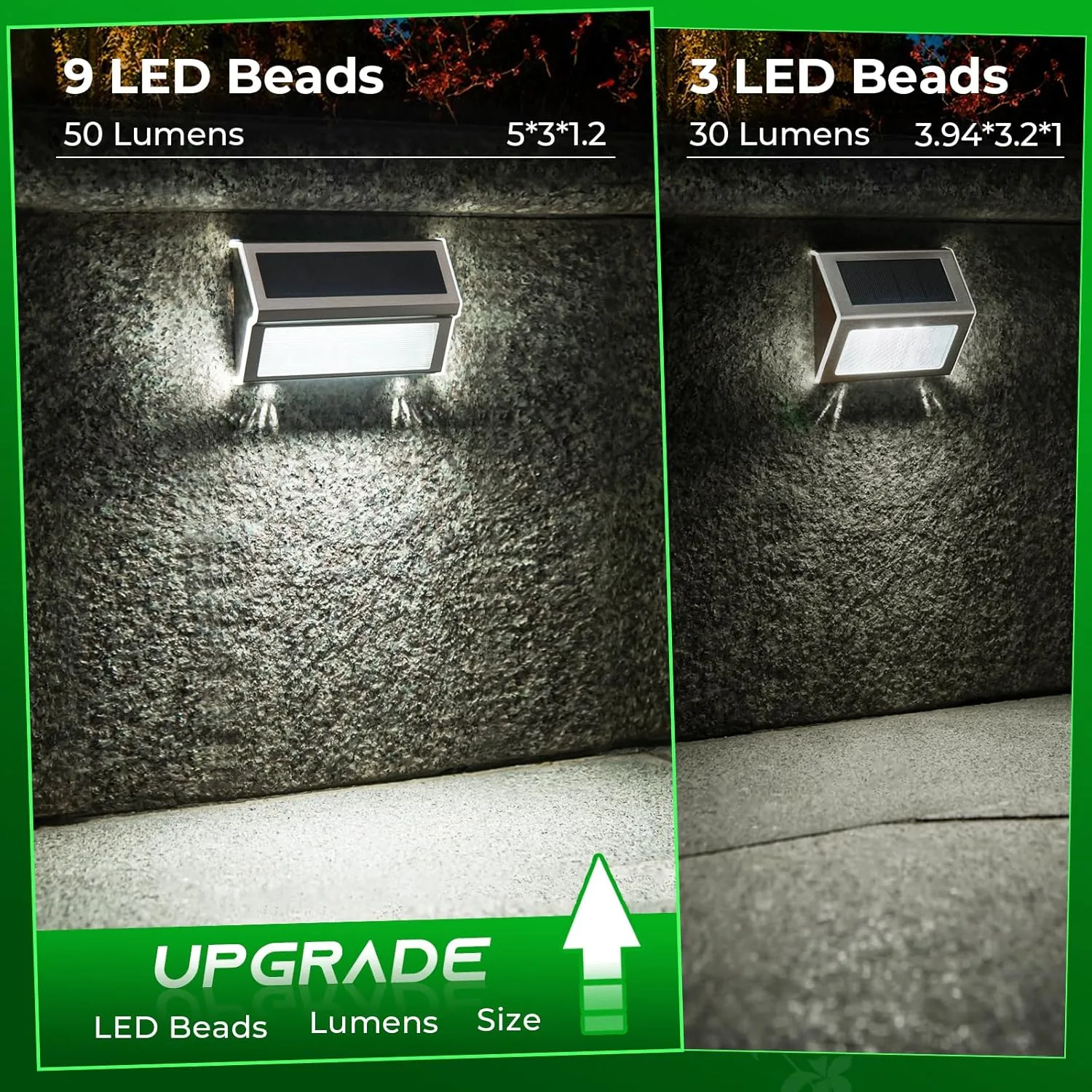 JSOT Solar Step Deck Lights for Outside Decorative - 10Pack Solar Stairs Lights Outdoor Waterproof for Yard Garden Landscape Pool Fence Step Wall 9 LED Beads Lighting