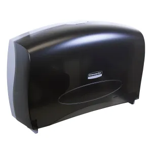 Jumbo Roll Toilet Paper Dispenser (09551), Combo Unit, Black, Wall Mounted, Commercial Grade (Qty 1)