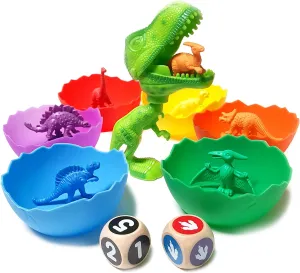 Jumbo Sorting & Counting Dinosaurs Matching Game - Educational Dinosaur Toys for 3 4 5 Year Olds with 54 Math Manipulatives, Dino Grabber, Toddler Games Dice, Toy Storage & Kids Activities eBook