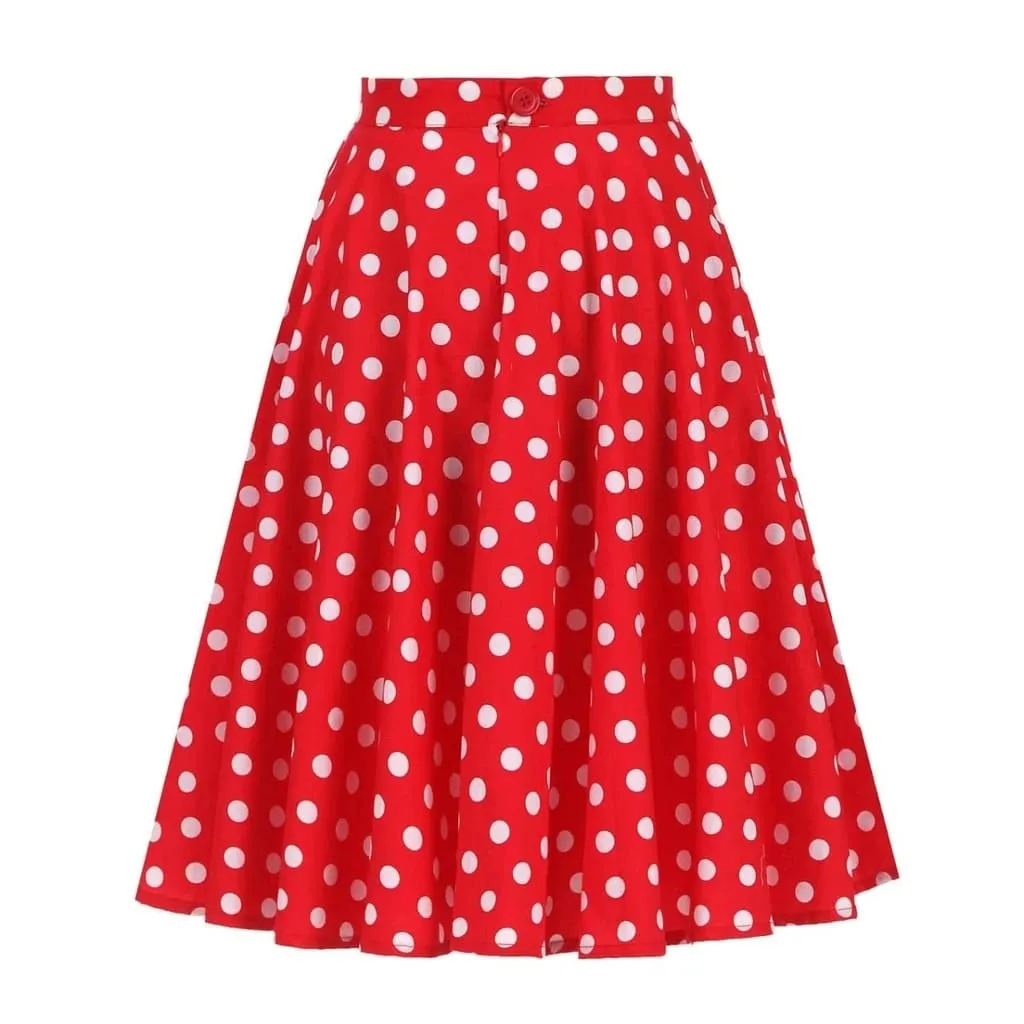 Jupe Vintage <br> Rouge Pois Blancs