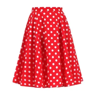 Jupe Vintage <br> Rouge Pois Blancs