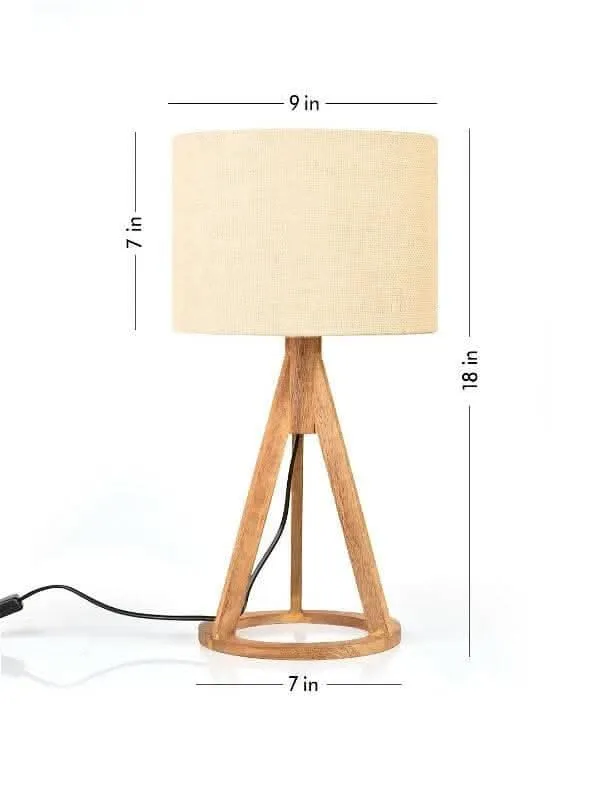 Jute White Trio Wooden Lamp