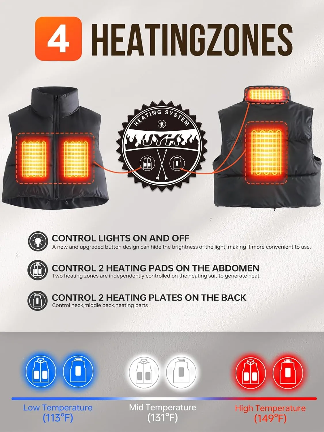 JYK Women's Heated Vest with Battery, Lightweight Heating Vest, Womens heated Coat
