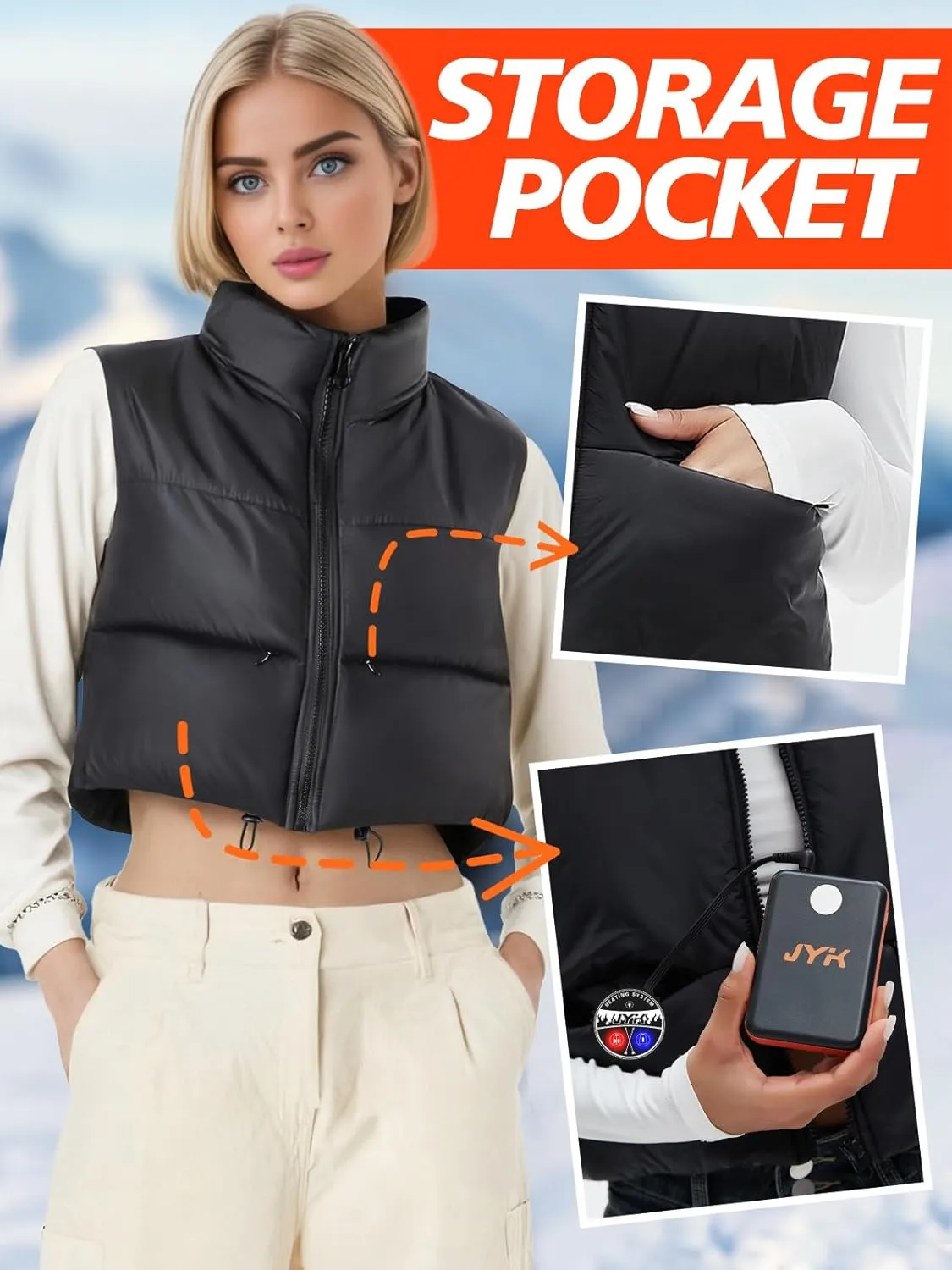 JYK Women's Heated Vest with Battery, Lightweight Heating Vest, Womens heated Coat