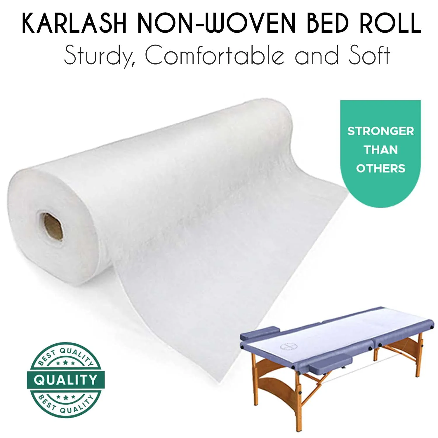 Karlash Disposable Non Woven Bed Sheet Roll Massage table paper roll 30gms Thick (Pack of 2)