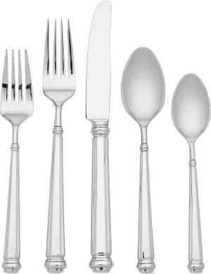 Kate Spade New York Abington Square 5-Piece Flatware Set, 0.85 LB, Metallic