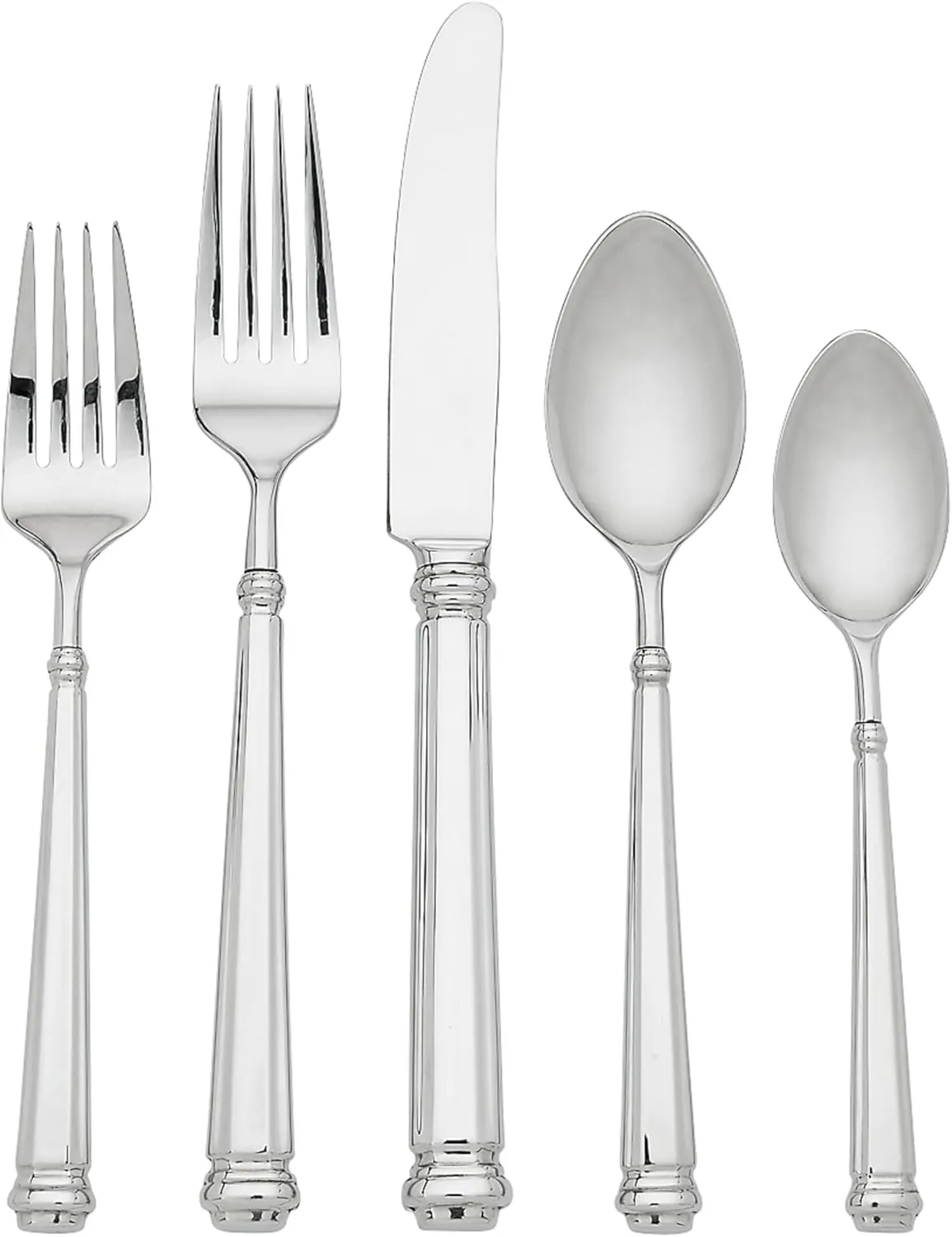 Kate Spade New York Abington Square 5-Piece Flatware Set, 0.85 LB, Metallic
