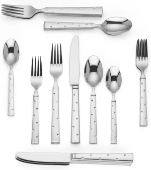 Kate Spade New York Larabee Dot 20-Piece Flatware Set, 4.30 LB, Metallic