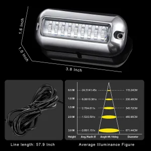 Kawell 27 LED LED Underwater Boat Yacht Lights Waterproof IP68 SUS316 Stainless Steel Pontoon Marine Transom Lights for Swiming Driving Fishing Red