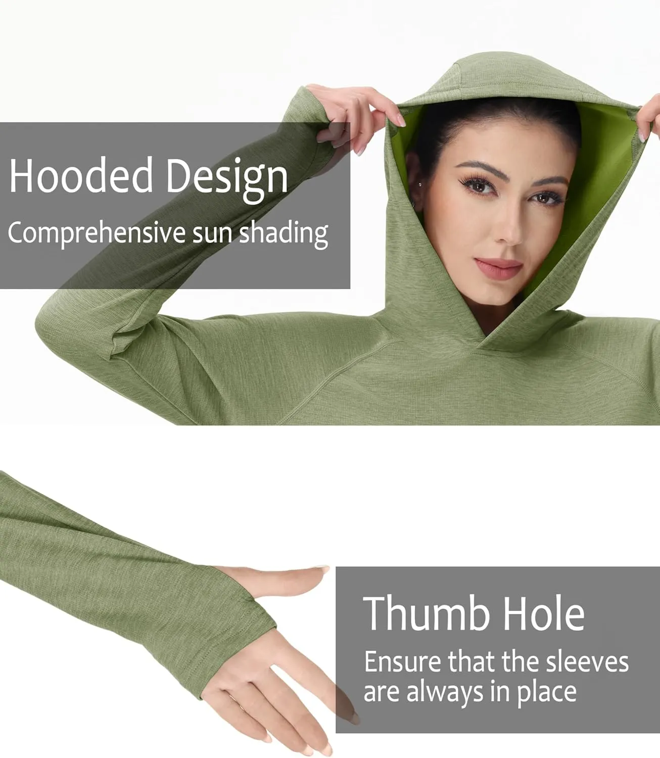 KEFITEVD Womens UPF 50  Sun Protection Hoodies UV Long Sleeve Shirts Lightweight Quick Dry Tops Hiking Fishing