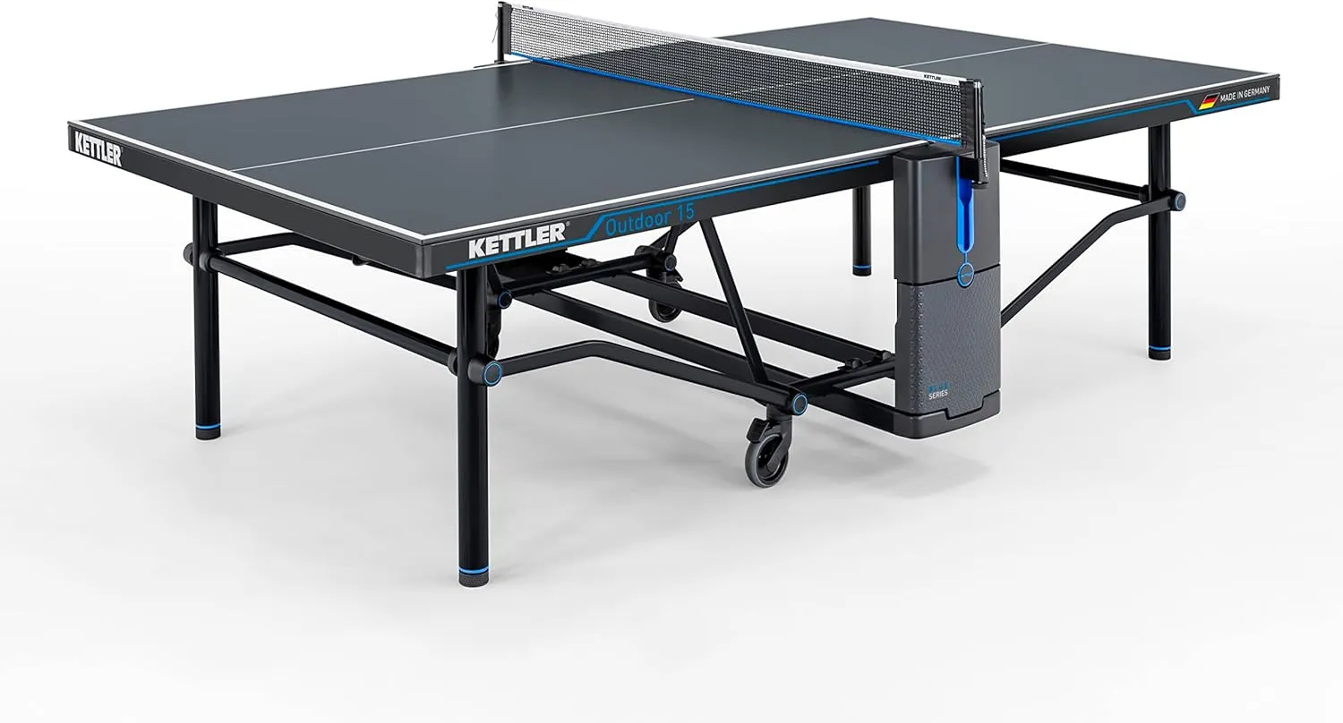 KETTLER Outdoor 15 Table Tennis Table 4-Player Bundle
